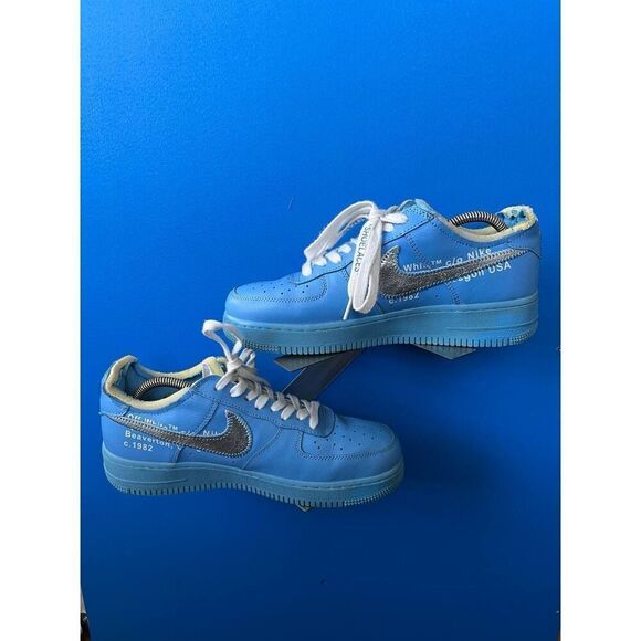 Nike Air Force 1 Low Off-White MCA University Blue Virgil- Size 8.5 not sure if - Picture 2 of 6